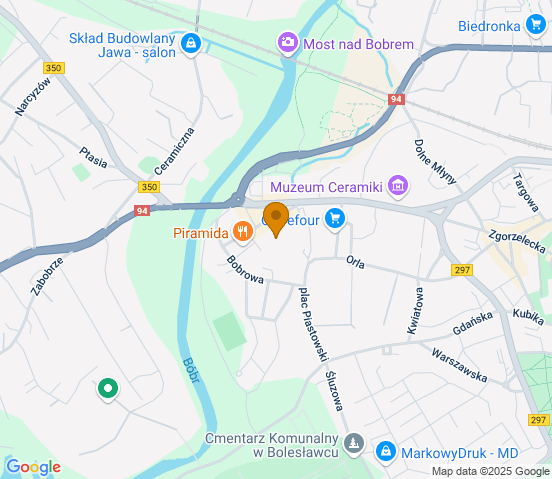 Mapa dojazdu do hurtowni motoryzacyjnej w miejscowości Bolesławiec