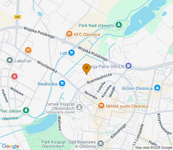 Mapa dojazdu do hurtowni motoryzacyjnej w miejscowości Oleśnica
