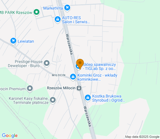 Mapa dojazdu do hurtowni motoryzacyjnej w miejscowości Miłocin