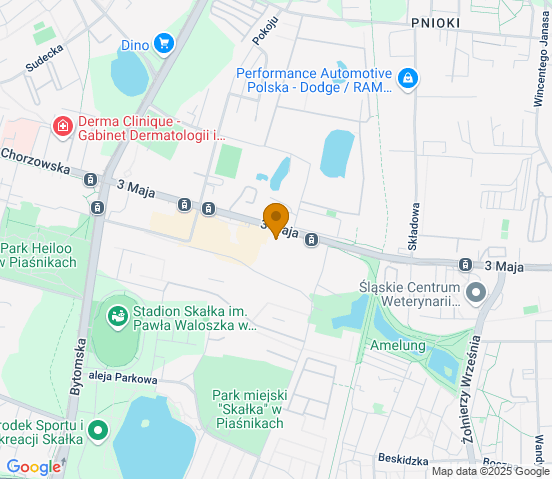 Mapa dojazdu do hurtowni motoryzacyjnej w miejscowości Chorzów