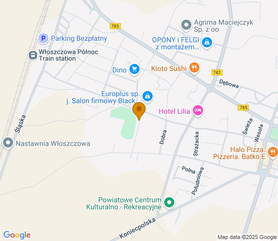 Mapa dojazdu do hurtowni motoryzacyjnej w miejscowości Włoszczowa