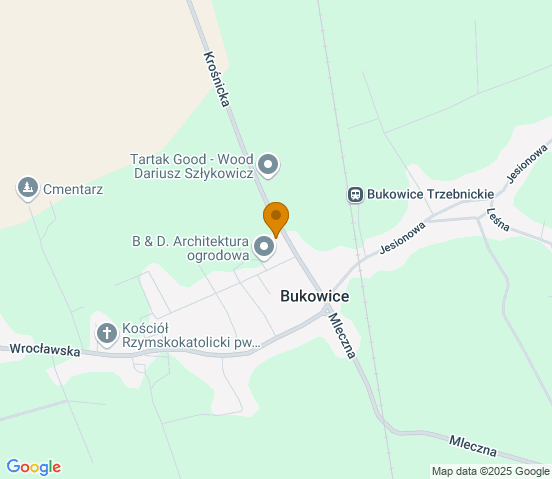 Mapa dojazdu do warsztatu samochodowego w miejscowości Bukowice