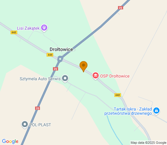Mapa dojazdu do warsztatu samochodowego w miejscowości Drołtowice