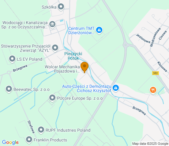 Mapa dojazdu do warsztatu samochodowego w miejscowości Dzierżoniów