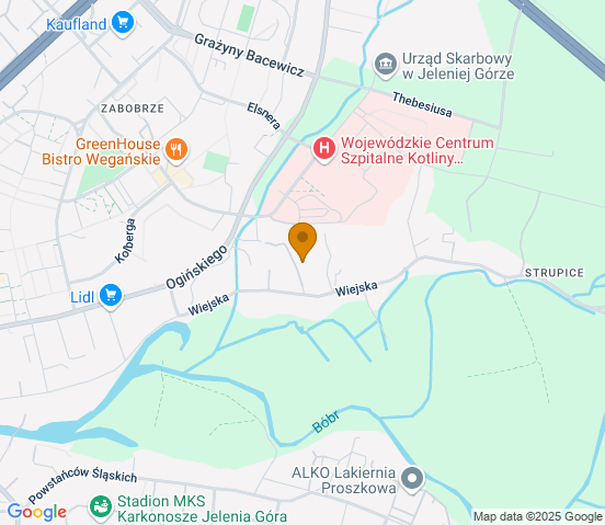 Mapa dojazdu do warsztatu samochodowego w miejscowości Jelenia Góra