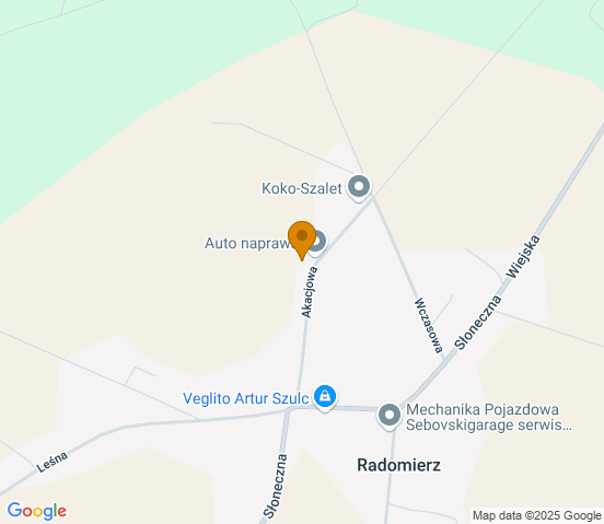 Mapa dojazdu do warsztatu samochodowego w miejscowości Przemęt