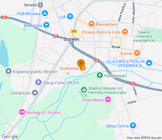 Mapa dojazdu do warsztatu samochodowego w miejscowości Strzelin