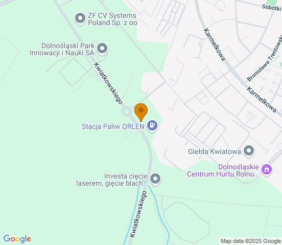 Mapa dojazdu do warsztatu samochodowego w miejscowości Wrocław