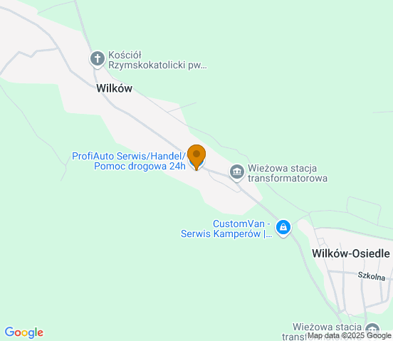 Mapa dojazdu do warsztatu samochodowego w miejscowości Złotoryja
