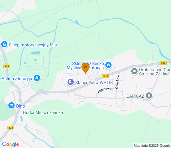 Mapa dojazdu do warsztatu samochodowego w miejscowości Złotoryja