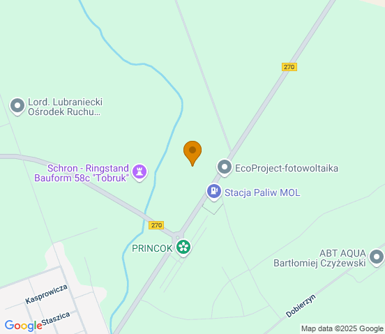 Mapa dojazdu do warsztatu samochodowego w miejscowości Lubraniec