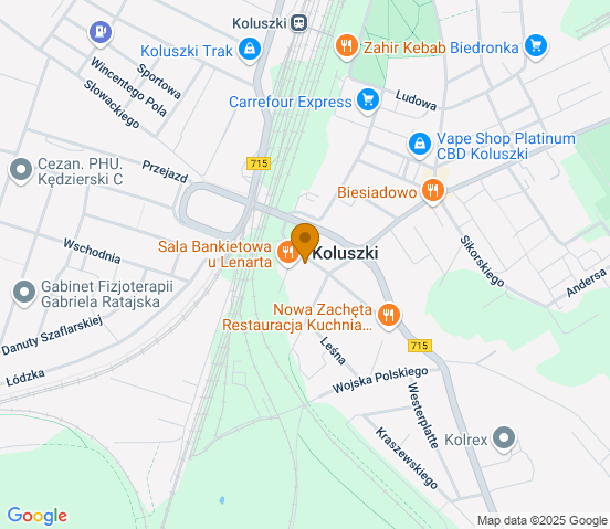 Mapa dojazdu do warsztatu samochodowego w miejscowości Koluszki