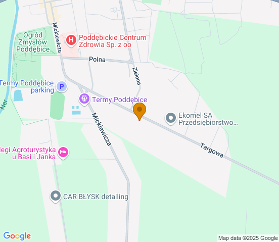 Mapa dojazdu do warsztatu samochodowego w miejscowości Poddębice