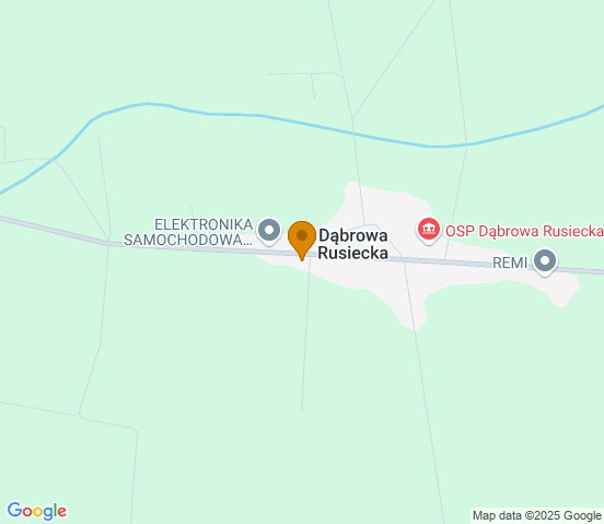 Mapa dojazdu do warsztatu samochodowego w miejscowości Rusiec