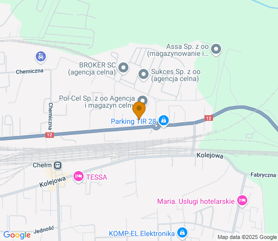 Mapa dojazdu do warsztatu samochodowego w miejscowości Chełm