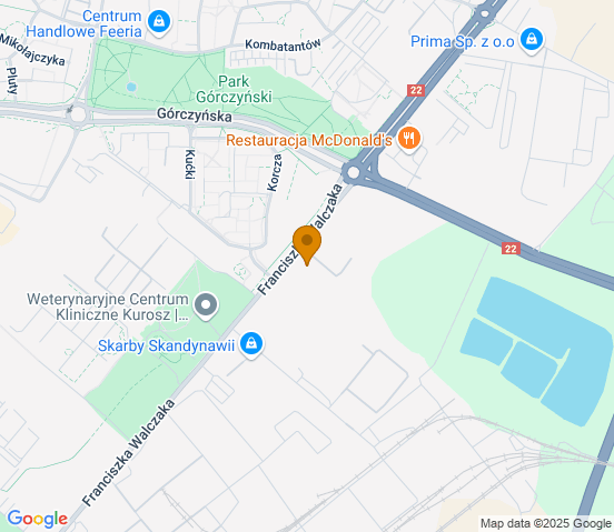 Mapa dojazdu do warsztatu samochodowego w miejscowości Gorzów Wielkopolski