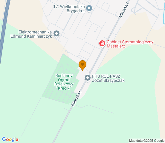 Mapa dojazdu do warsztatu samochodowego w miejscowości Międzyrzecz