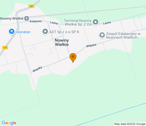 Mapa dojazdu do warsztatu samochodowego w miejscowości Nowiny Wielkie