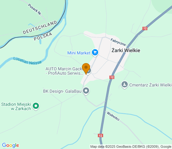 Mapa dojazdu do warsztatu samochodowego w miejscowości Żarki Wielkie