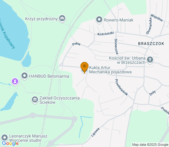 Mapa dojazdu do warsztatu samochodowego w miejscowości Brzeszcze