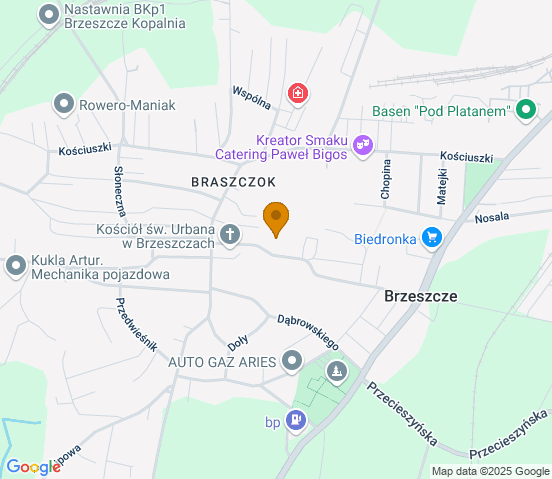 Mapa dojazdu do warsztatu samochodowego w miejscowości Brzeszcze