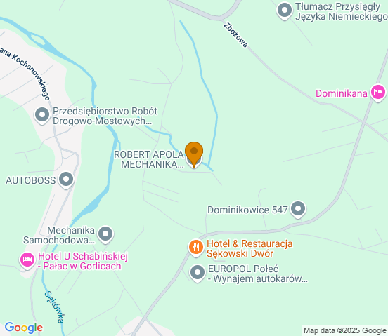 Mapa dojazdu do warsztatu samochodowego w miejscowości Gorlice