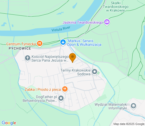 Mapa dojazdu do warsztatu samochodowego w miejscowości Kraków