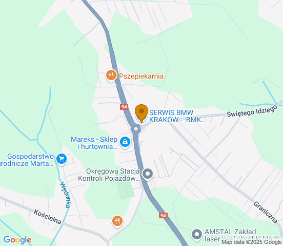 Mapa dojazdu do warsztatu samochodowego w miejscowości Modlnica
