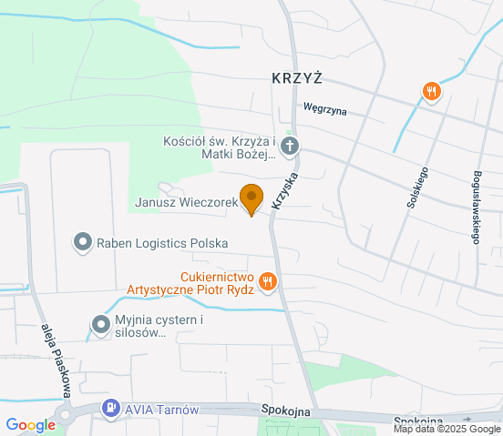 Mapa dojazdu do warsztatu samochodowego w miejscowości Tarnów