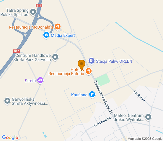 Mapa dojazdu do warsztatu samochodowego w miejscowości Garwolin