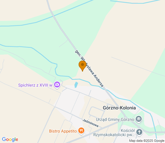 Mapa dojazdu do warsztatu samochodowego w miejscowości Górzno