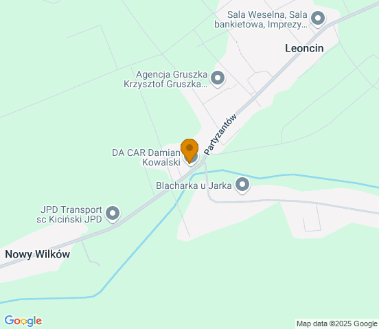 Mapa dojazdu do warsztatu samochodowego w miejscowości Leoncin