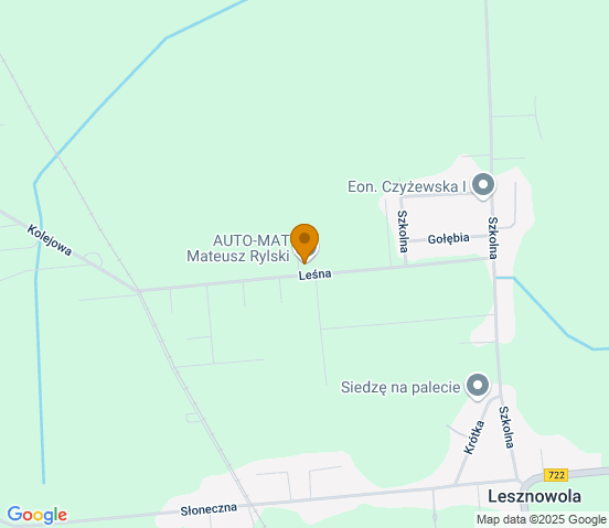 Mapa dojazdu do warsztatu samochodowego w miejscowości Lesznowola