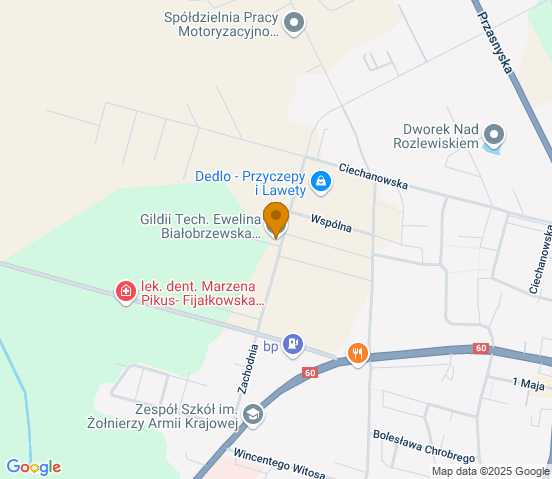 Mapa dojazdu do warsztatu samochodowego w miejscowości Maków Mazowiecki