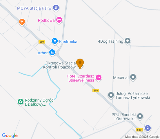 Mapa dojazdu do warsztatu samochodowego w miejscowości Płock