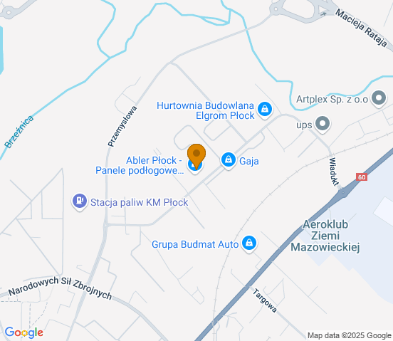 Mapa dojazdu do warsztatu samochodowego w miejscowości Płock