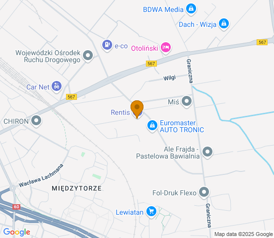 Mapa dojazdu do warsztatu samochodowego w miejscowości Płock
