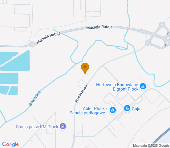 Mapa dojazdu do warsztatu samochodowego w miejscowości Płock