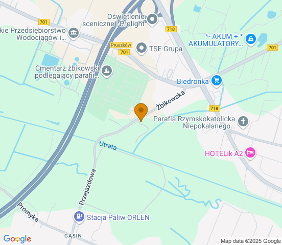 Mapa dojazdu do warsztatu samochodowego w miejscowości Pruszków