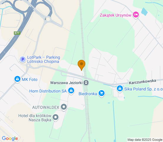 Mapa dojazdu do warsztatu samochodowego w miejscowości Warszawa Ursynów