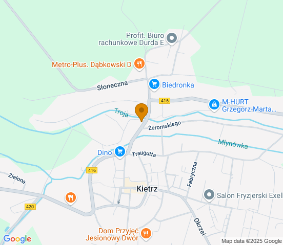 Mapa dojazdu do warsztatu samochodowego w miejscowości Kietrz