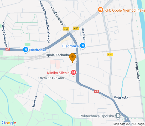 Mapa dojazdu do warsztatu samochodowego w miejscowości Opole