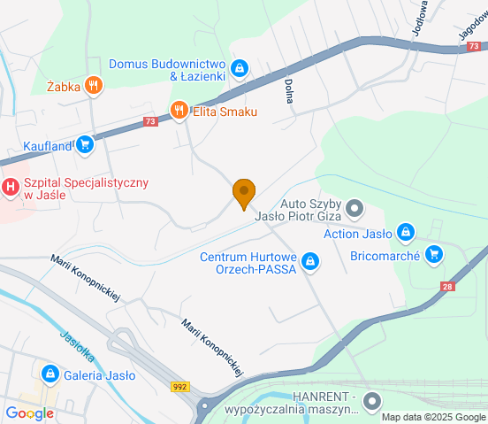 Mapa dojazdu do warsztatu samochodowego w miejscowości Jasło