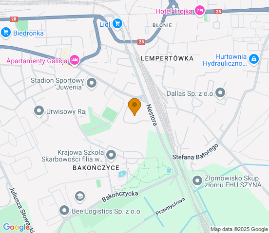 Mapa dojazdu do warsztatu samochodowego w miejscowości Przemyśl