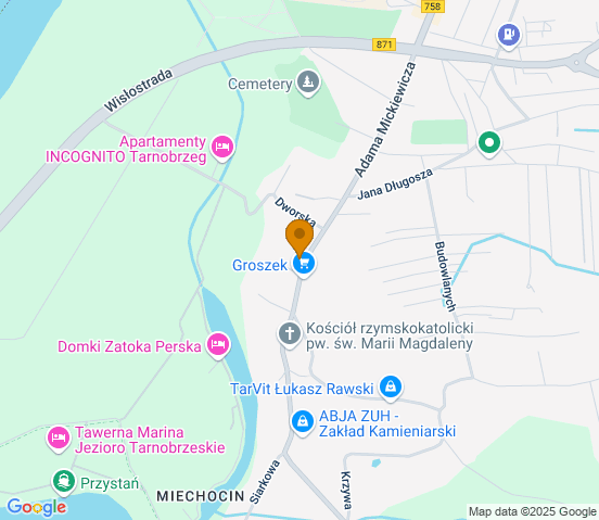 Mapa dojazdu do warsztatu samochodowego w miejscowości Tarnobrzeg