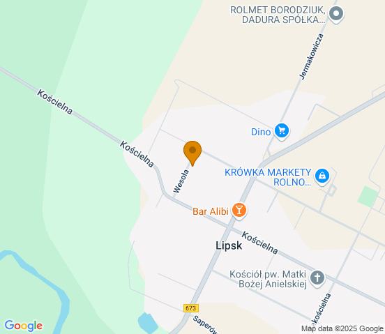 Mapa dojazdu do warsztatu samochodowego w miejscowości Lipsk