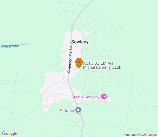 Mapa dojazdu do warsztatu samochodowego w miejscowości Sowlany