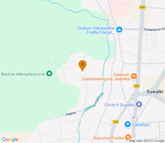 Mapa dojazdu do warsztatu samochodowego w miejscowości Suwałki
