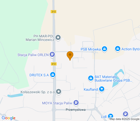 Mapa dojazdu do warsztatu samochodowego w miejscowości Bytów