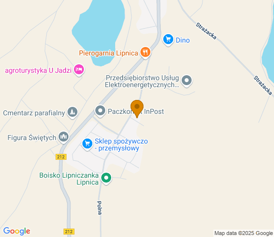Mapa dojazdu do warsztatu samochodowego w miejscowości Lipinica